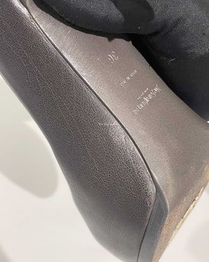Saint Laurent Dark Grey Leather Tribtoo Pumps Size 36
