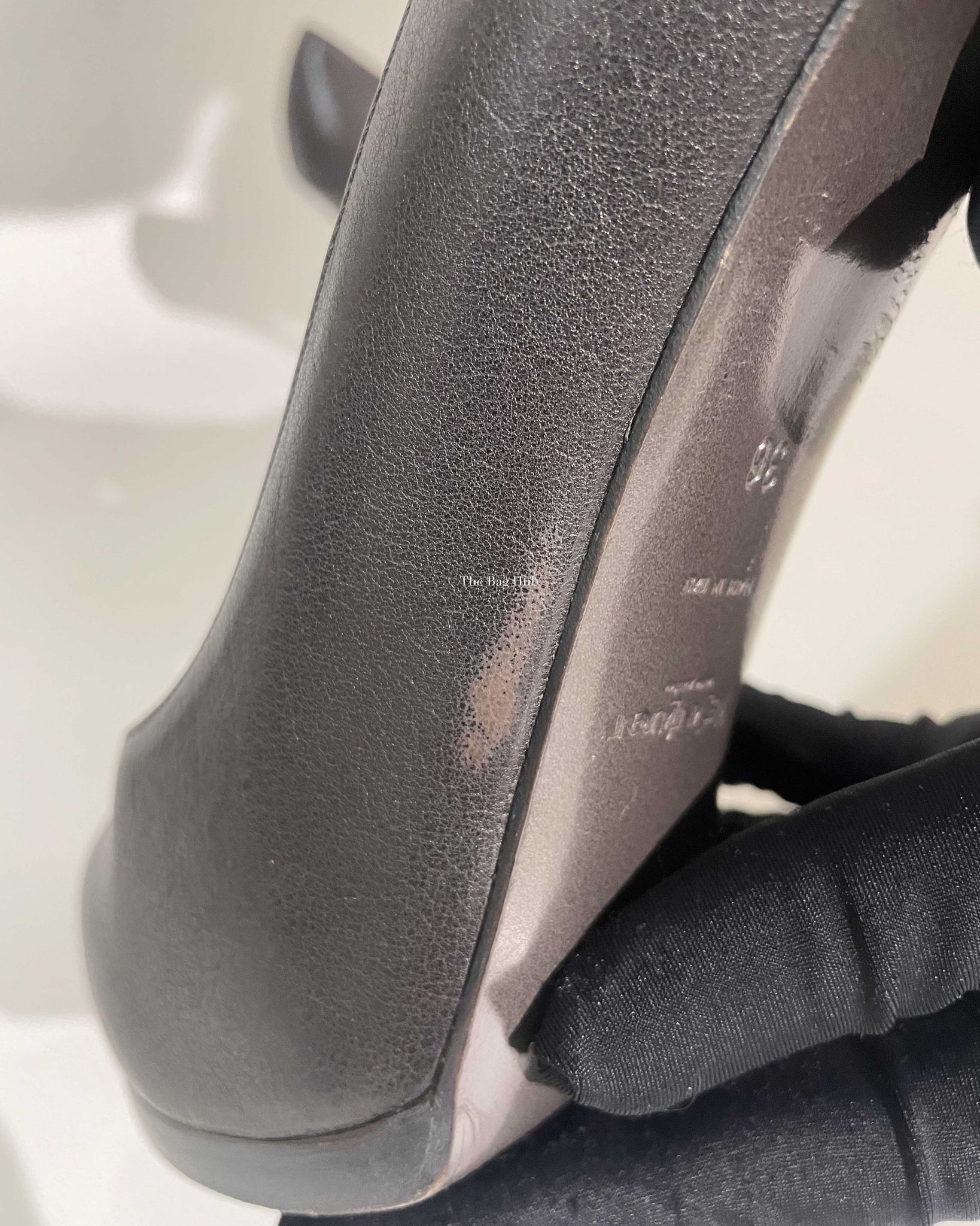 Saint Laurent Dark Grey Leather Tribtoo Pumps Size 36