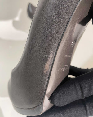 Saint Laurent Dark Grey Leather Tribtoo Pumps Size 36