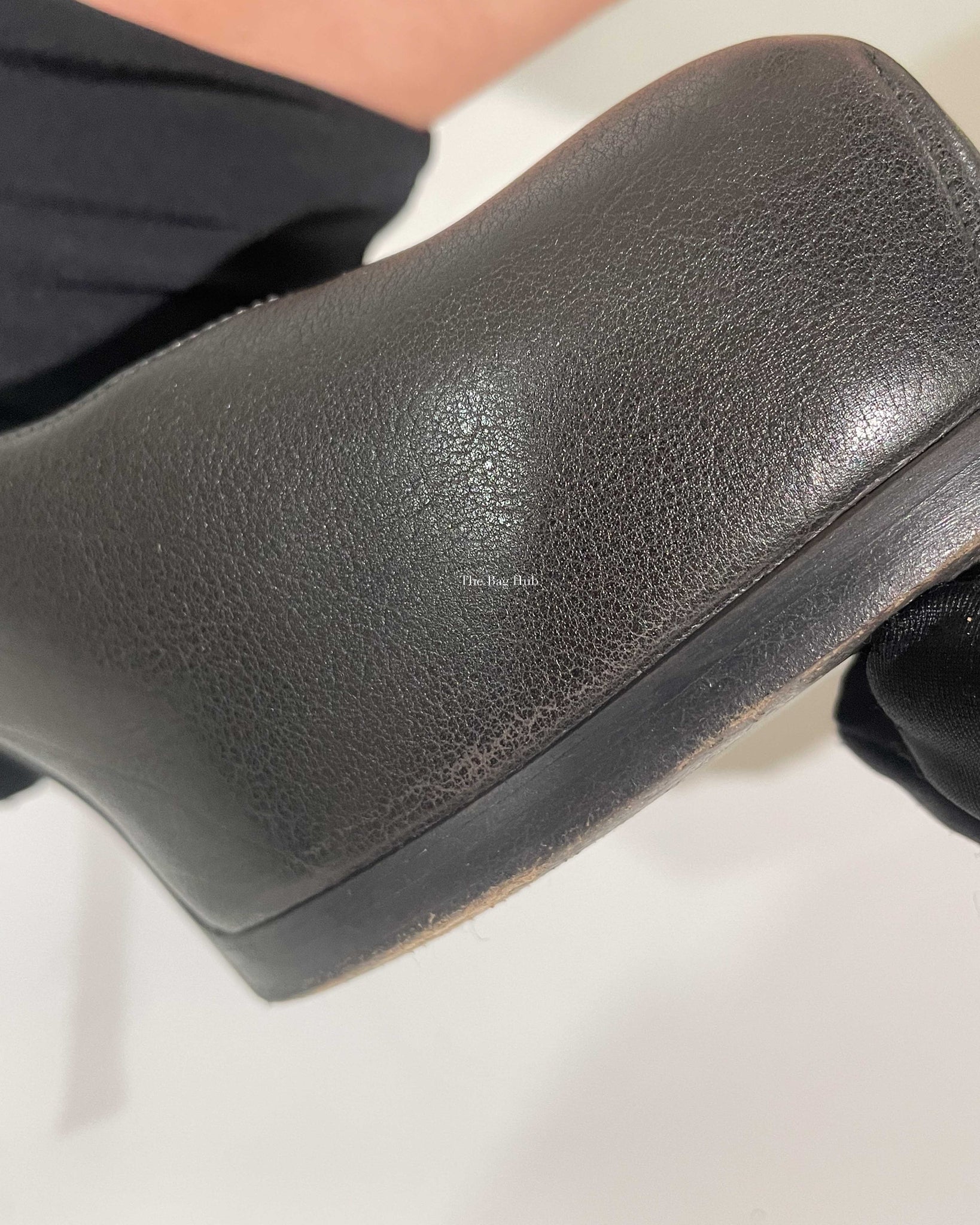 Saint Laurent Dark Grey Leather Tribtoo Pumps Size 36