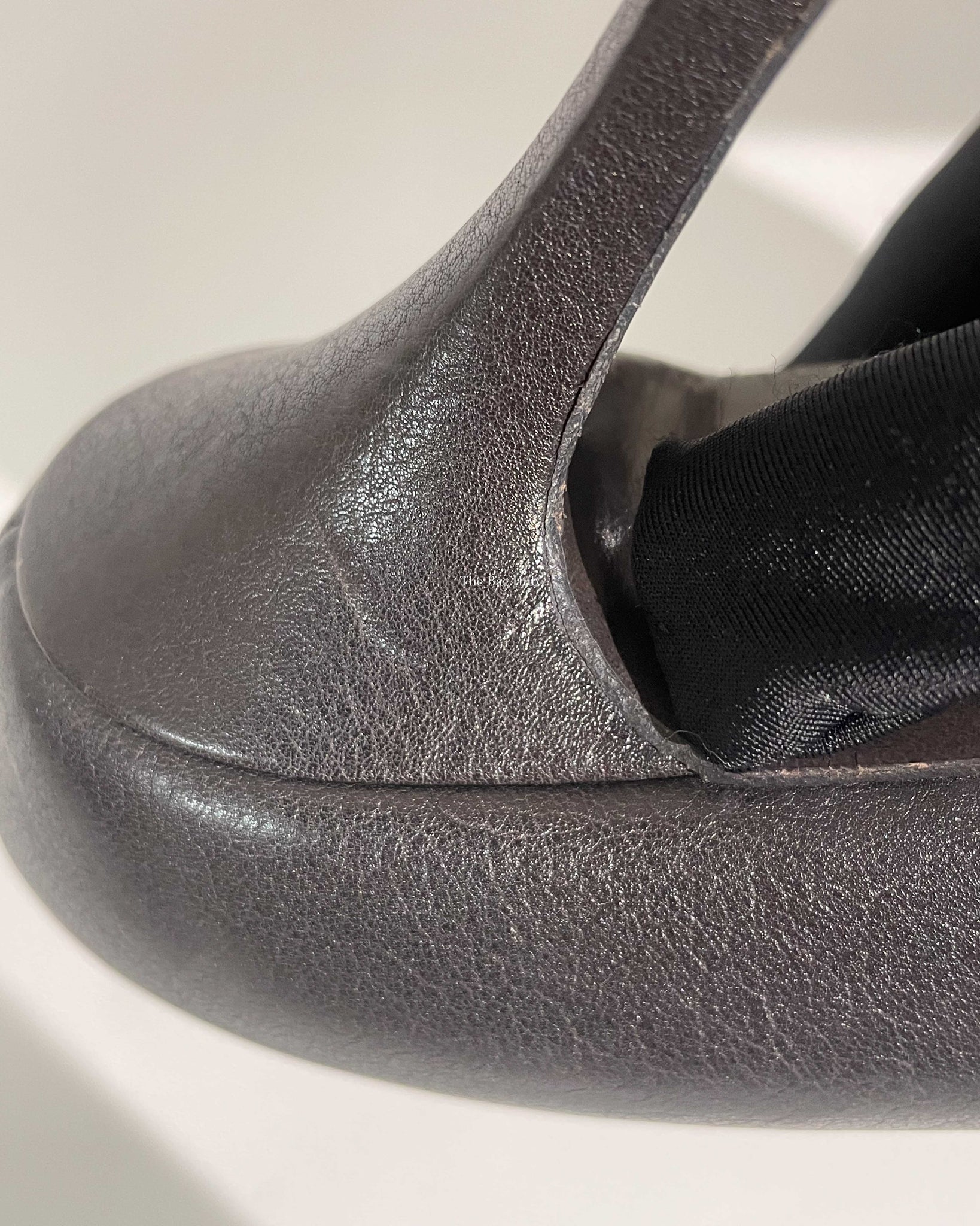 Saint Laurent Dark Grey Leather Tribtoo Pumps Size 36