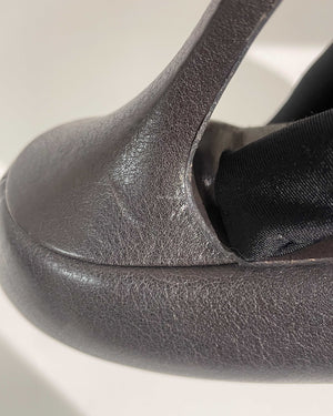 Saint Laurent Dark Grey Leather Tribtoo Pumps Size 36