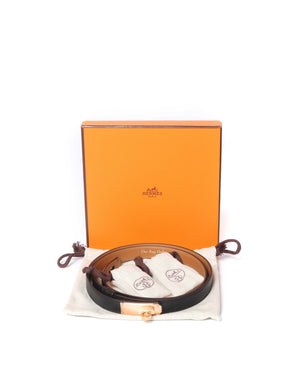 Hermes Noir Veau Epsom Kelly 18 Belt RGHW