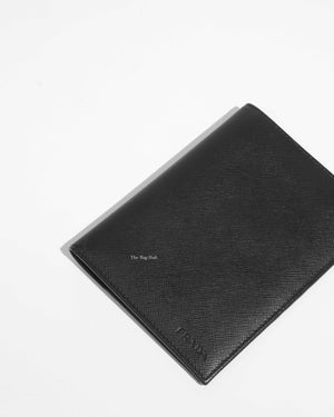 Prada Black Saffiano Passport Holder