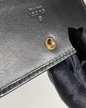 Gucci Black Calfskin Matellasse GG Marmont Mini WOC