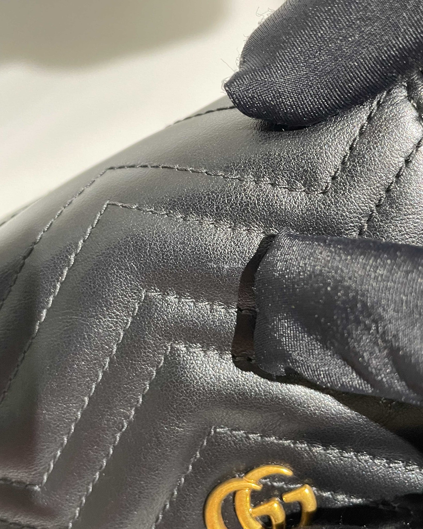 Gucci Black Calfskin Matellasse GG Marmont Mini WOC