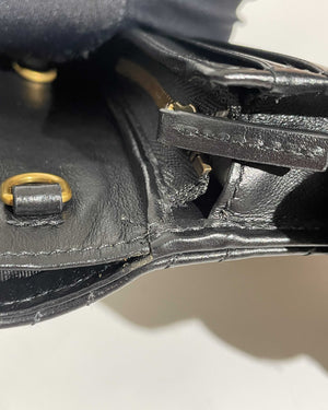 Gucci Black Calfskin Matellasse GG Marmont Mini WOC