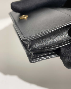 Gucci Black Calfskin Matellasse GG Marmont Mini WOC