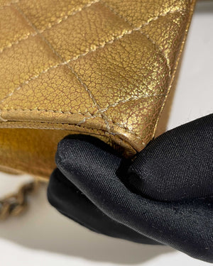 Chanel Gold Metallic Leather Rita Small Flap Bag
