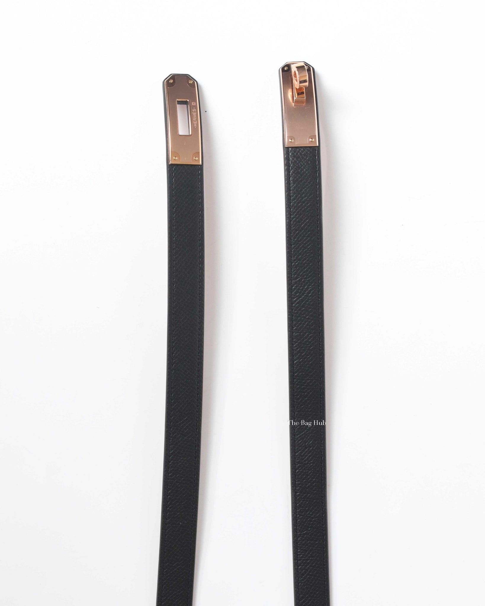 Hermes Black Epsom Leather Gold Plated Kelly Belt Size OS