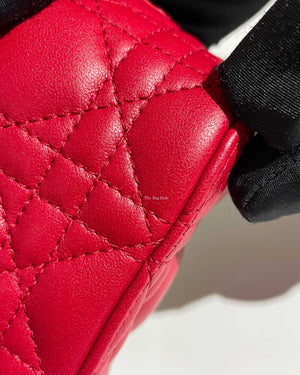 Christian Dior Red Lambskin Cannage Micro Vanity Case