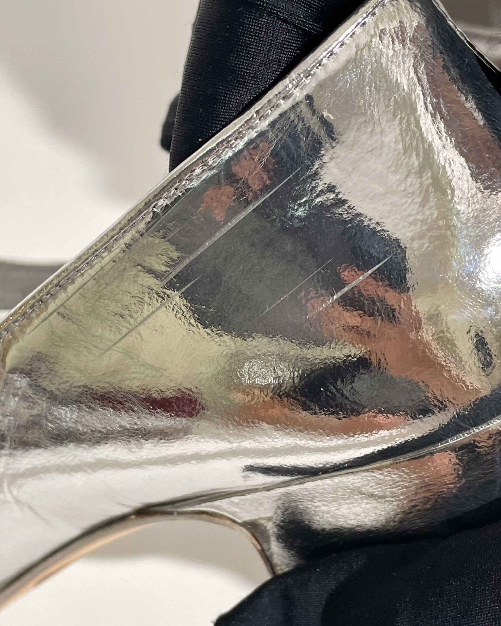 Chanel Silver Goatskin Mary Jane Shoes Size 39C