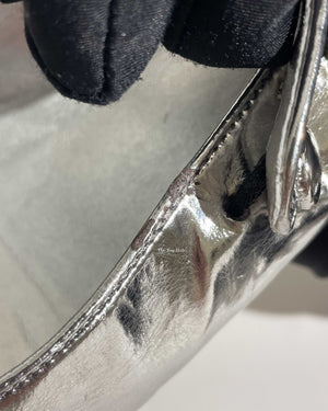 Chanel Silver Goatskin Mary Jane Shoes Size 39C