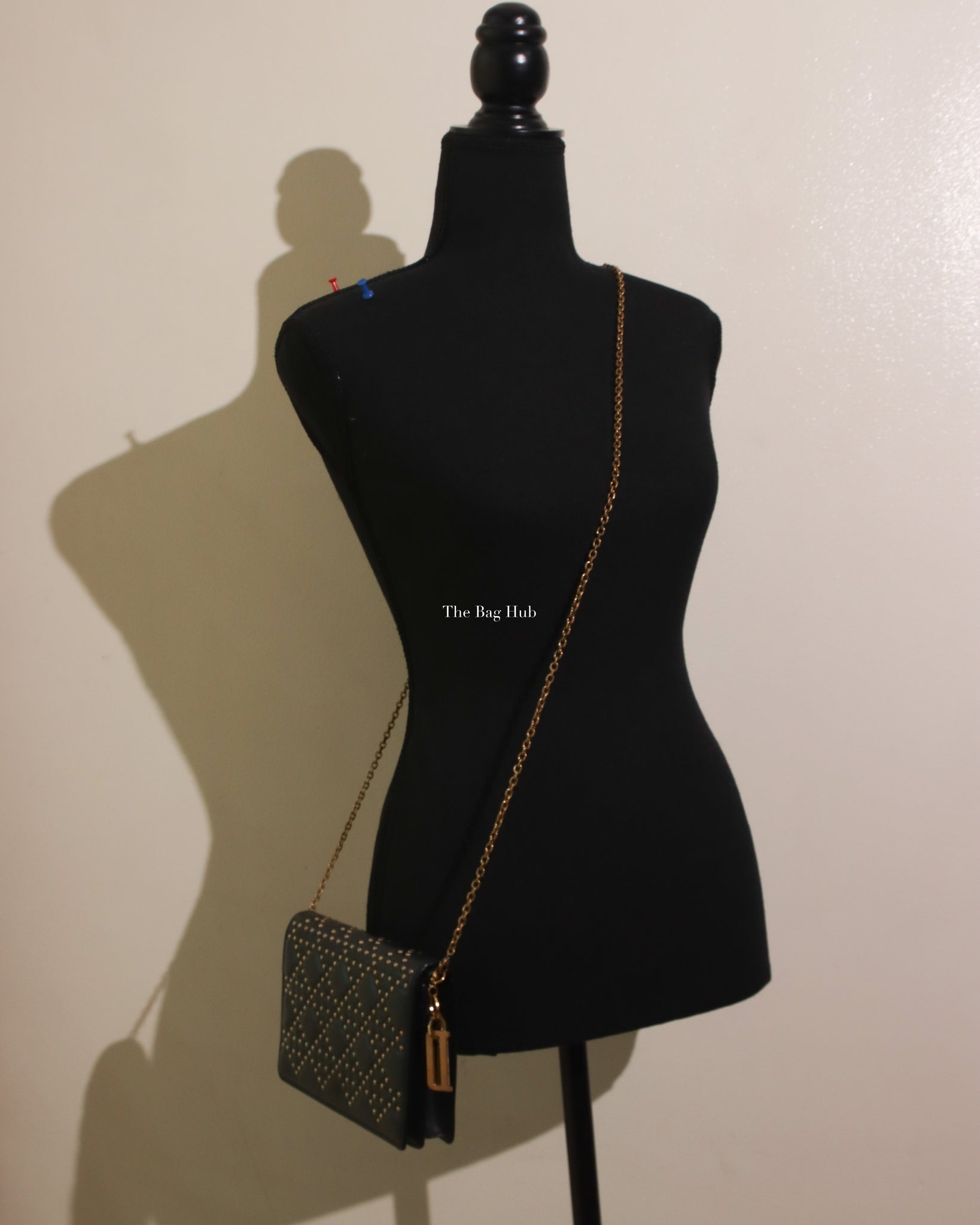 Dior Dark Grey Leather Studded Lady Dior WOC - 12