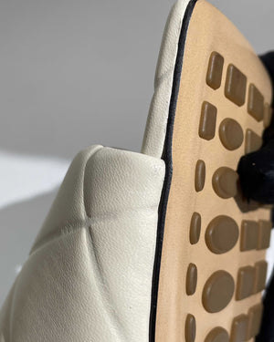 Bottega Veneta Beige Quilted Leather Lido Flat Slides Size 41