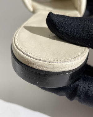 Bottega Veneta Beige Quilted Leather Lido Flat Slides Size 41