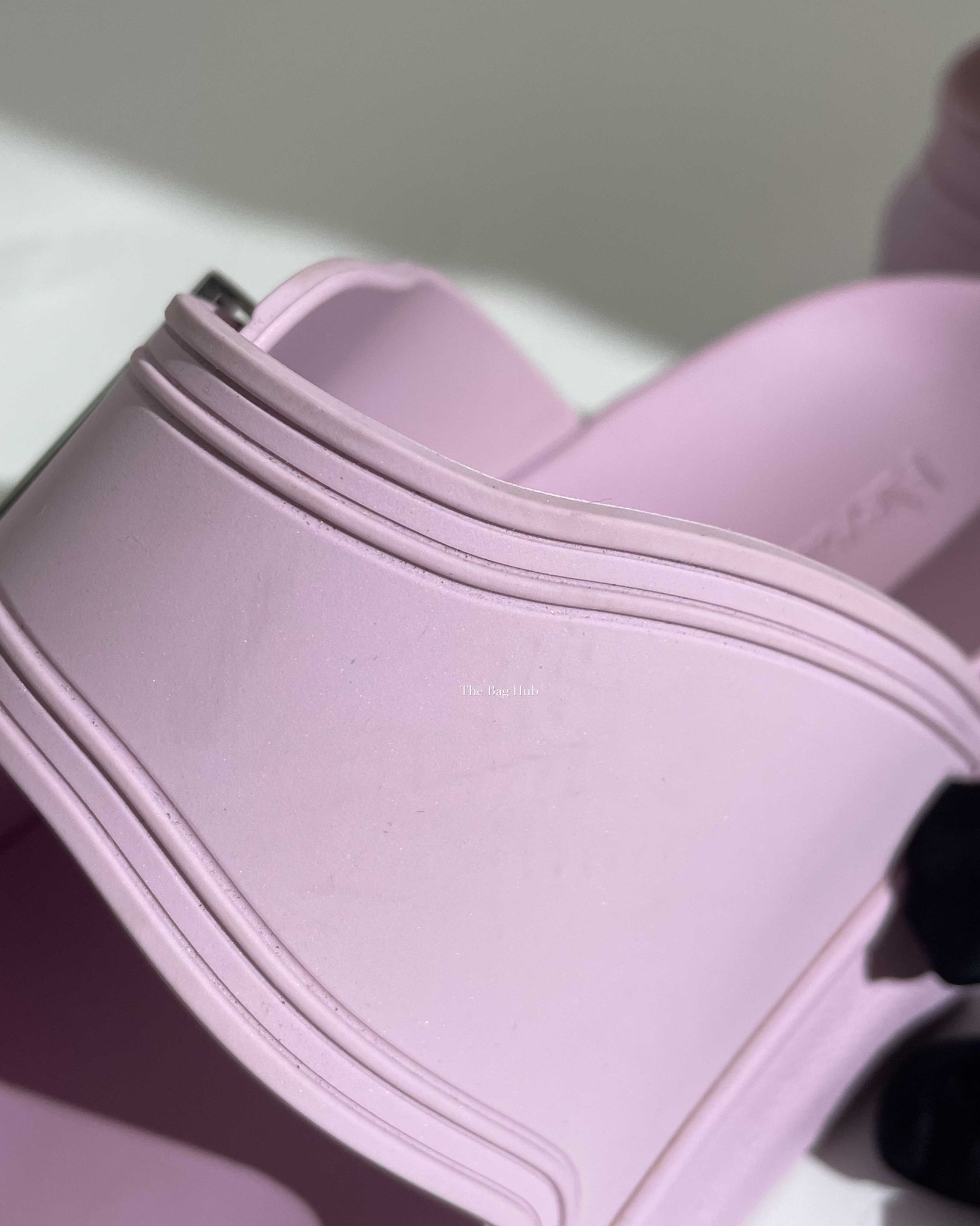 Alexander McQueen Purple Rubber Oversized Slides 40