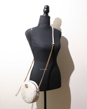 Gucci White GG Marmont Mini Round Shoulder Bag-11