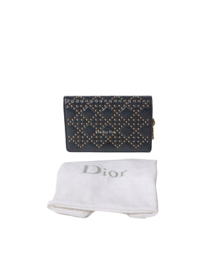 Dior Dark Grey Leather Studded Lady Dior WOC - 13