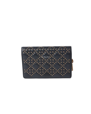 Dior Dark Grey Leather Studded Lady Dior WOC - 2