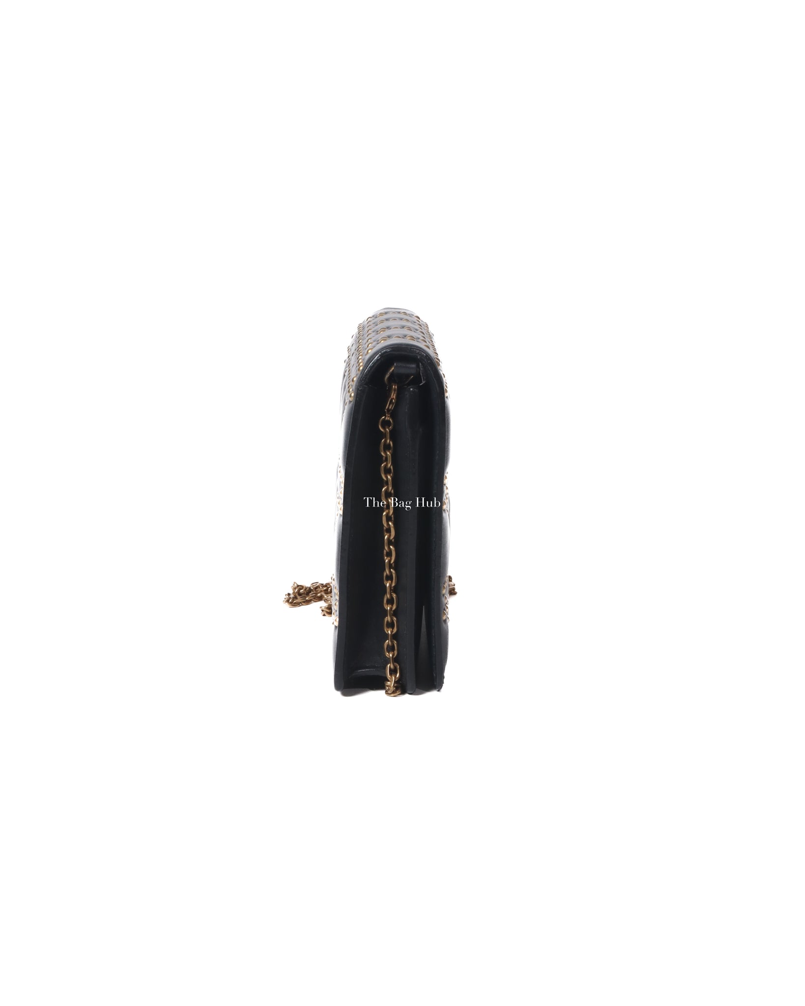 Dior Dark Grey Leather Studded Lady Dior WOC - 4
