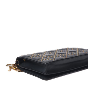 Dior Dark Grey Leather Studded Lady Dior WOC - 7