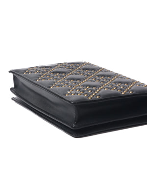 Dior Dark Grey Leather Studded Lady Dior WOC - 8