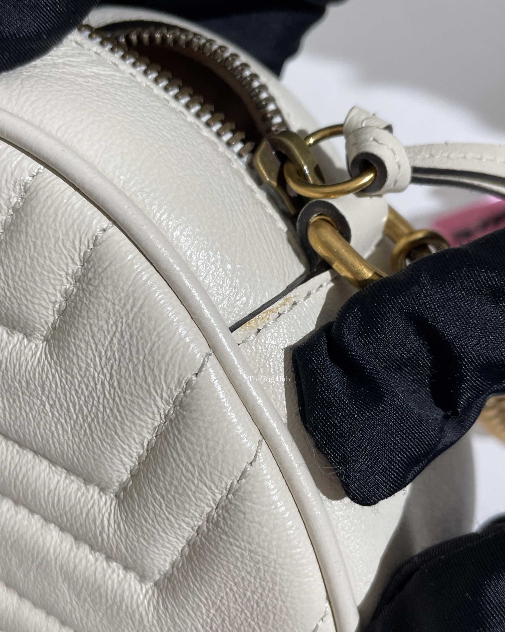 Gucci White GG Marmont Mini Round Shoulder Bag-14