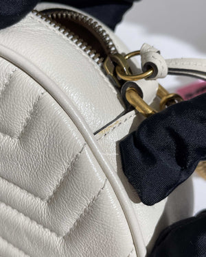 Gucci White GG Marmont Mini Round Shoulder Bag-14