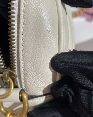 Gucci White GG Marmont Mini Round Shoulder Bag-16