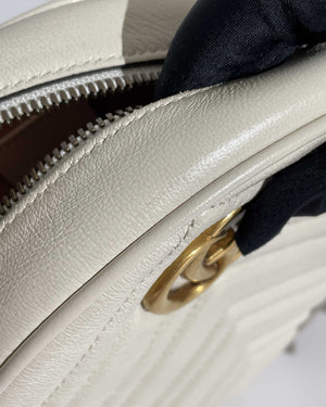 Gucci White GG Marmont Mini Round Shoulder Bag-18