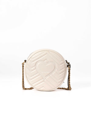 Gucci White GG Marmont Mini Round Shoulder Bag-3