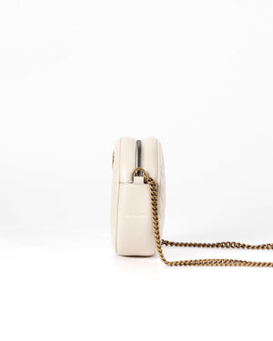 Gucci White GG Marmont Mini Round Shoulder Bag-4