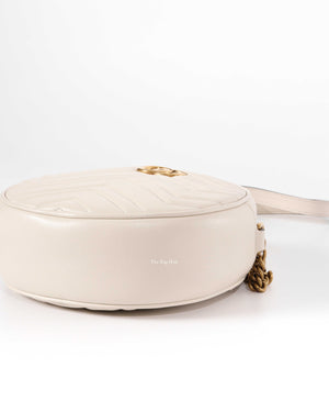 Gucci White GG Marmont Mini Round Shoulder Bag-9