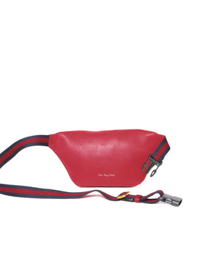 Gucci Red Grained Calfskin Retro Print Mini Belt Bag - 3