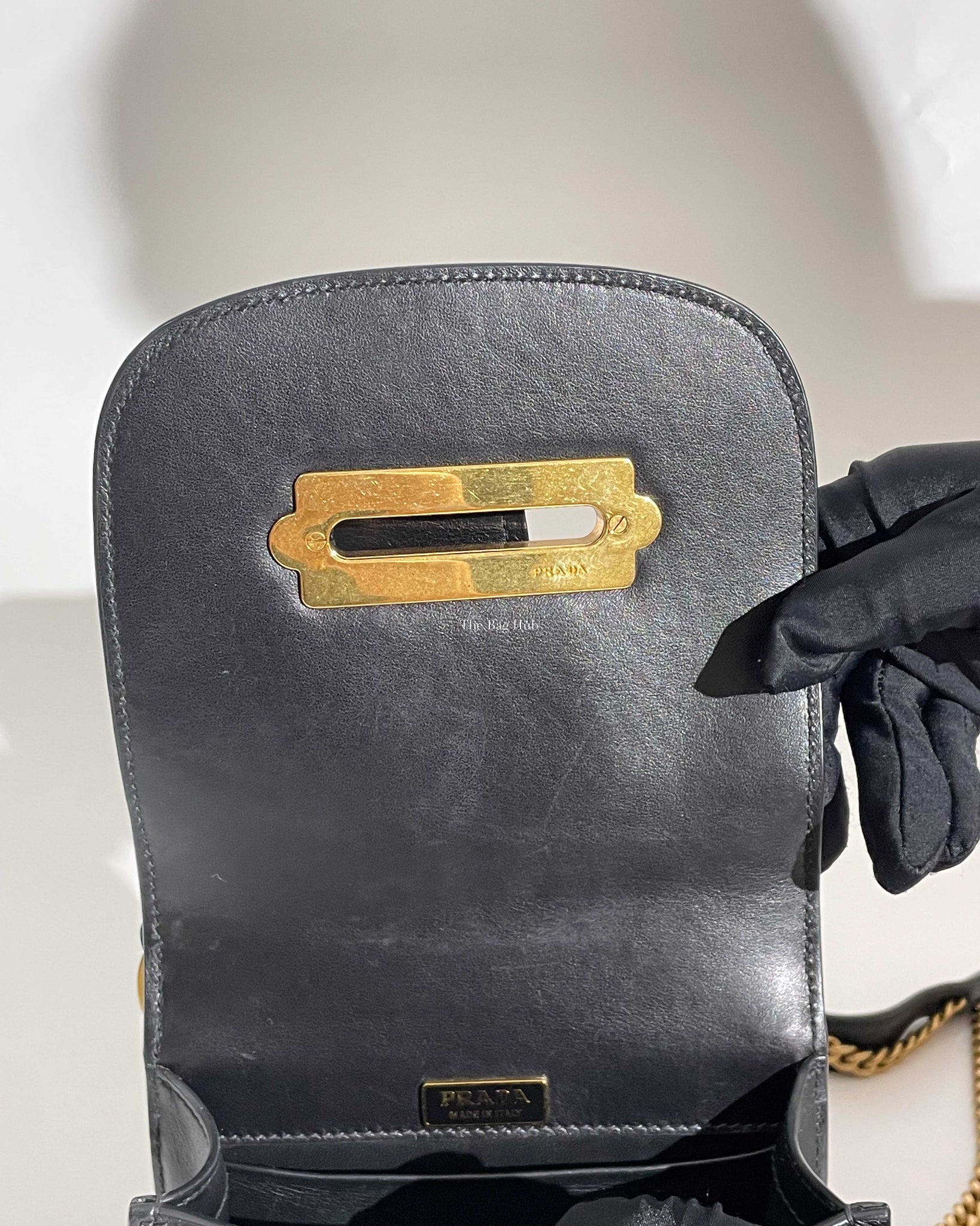 Prada Nero City Calf Saffiano Pionniere Cahier Bag 1BH056f
