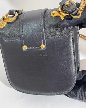 Prada Nero City Calf Saffiano Pionniere Cahier Bag 1BH056f