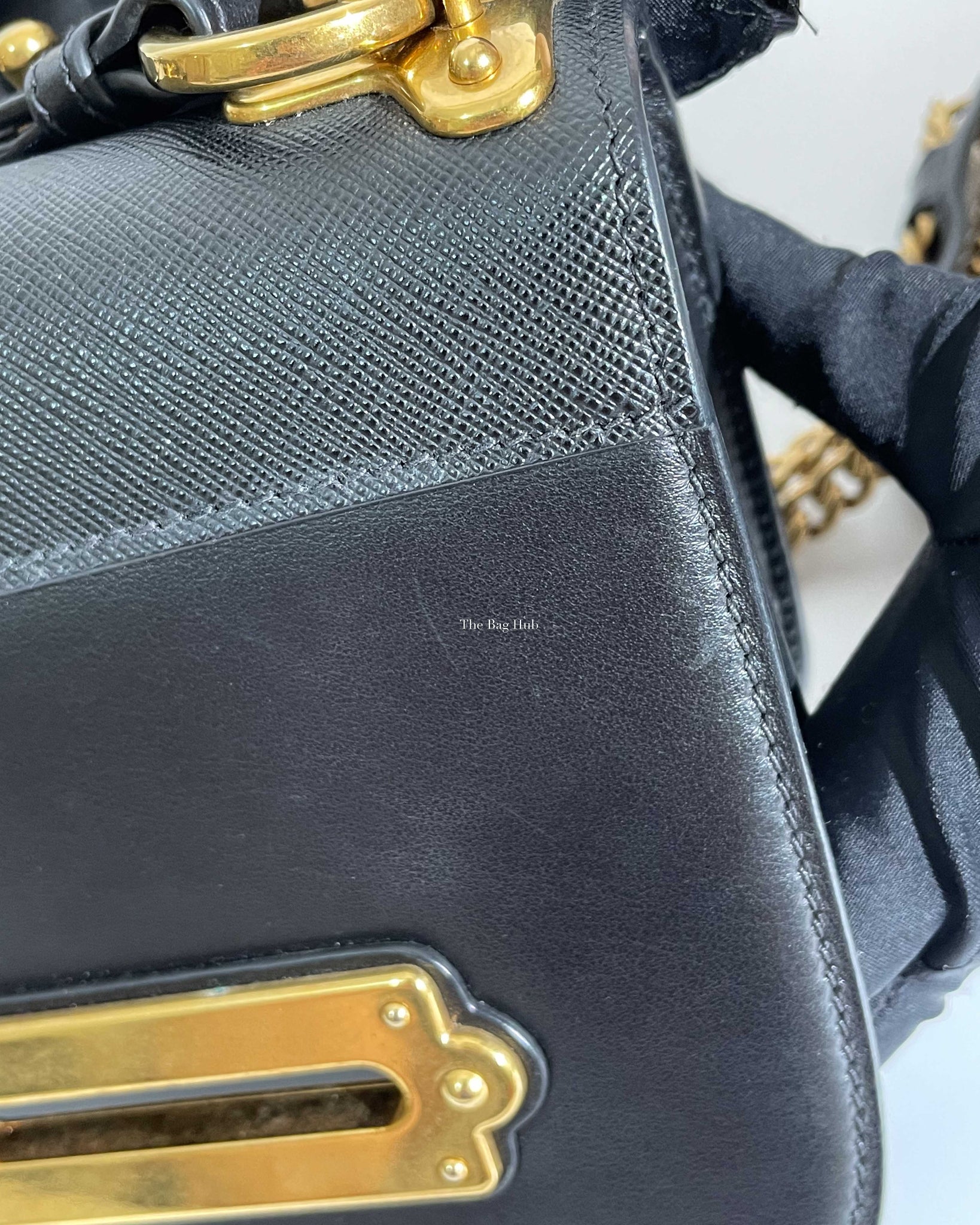 Prada Nero City Calf Saffiano Pionniere Cahier Bag 1BH056f