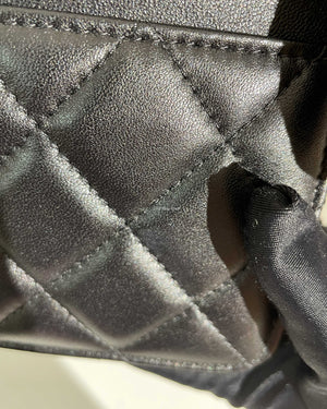 Chanel Black Lambskin Resin Quilted CC Heart WOC GHW