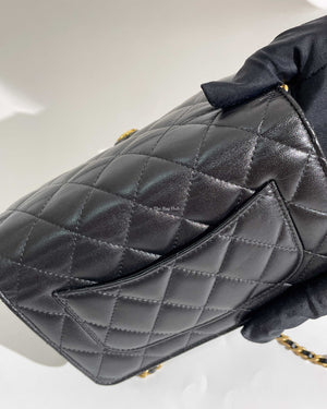 Chanel Black Lambskin Resin Quilted CC Heart WOC GHW
