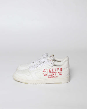 Valentino Garavani White Camouflage Leather Atelier 07 Edition Sneakers Size 37 - 5