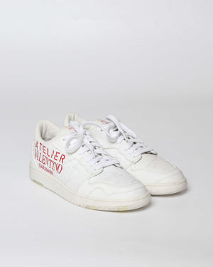 Valentino Garavani White Camouflage Leather Atelier 07 Edition Sneakers Size 37 - 2