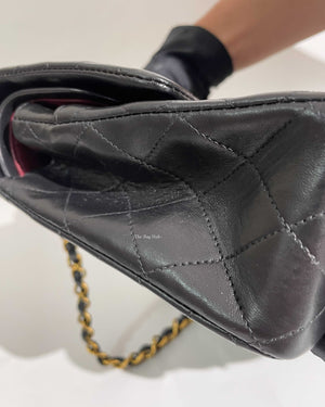 Chanel Black Lambskin Vintage Classic Medium Double Flap Bag GHW