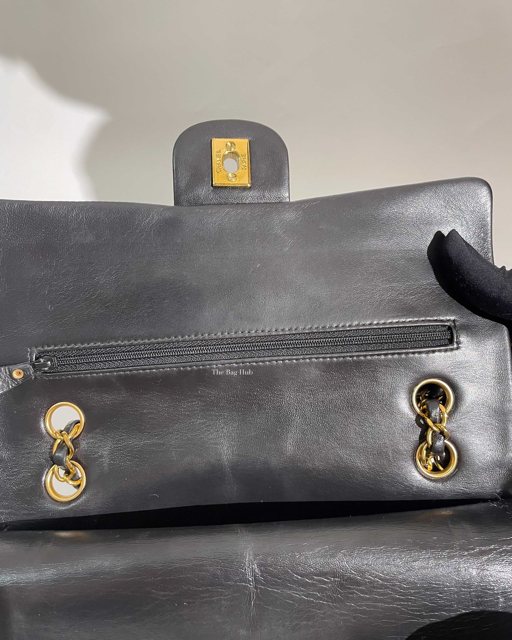 Chanel Black Lambskin Vintage Classic Medium Double Flap Bag GHW