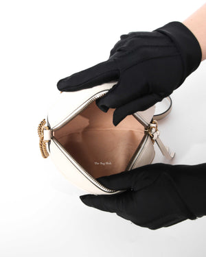 Gucci White GG Marmont Mini Round Shoulder Bag-10