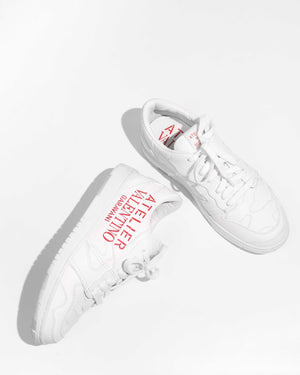 Valentino Garavani White Camouflage Leather Atelier 07 Edition Sneakers Size 37 - 1