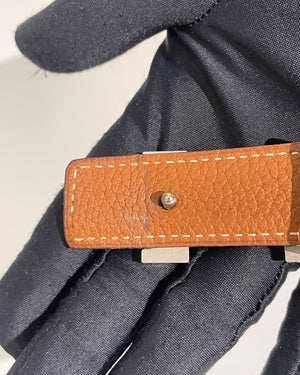 Hermes Black/Brown Slim Reversible Constance Belt w/ Buckle PHW Size 80 - 8