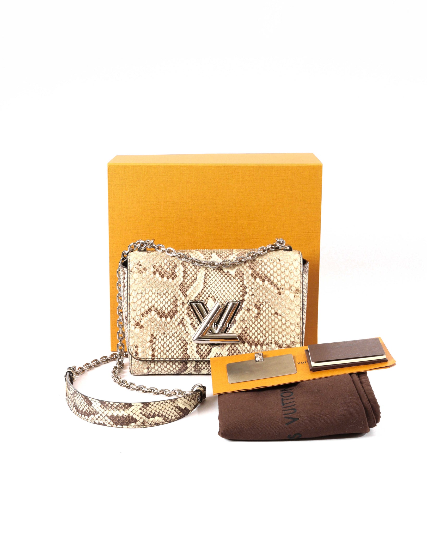 Louis Vuitton Natural Python Leather Twist MM Bag-12