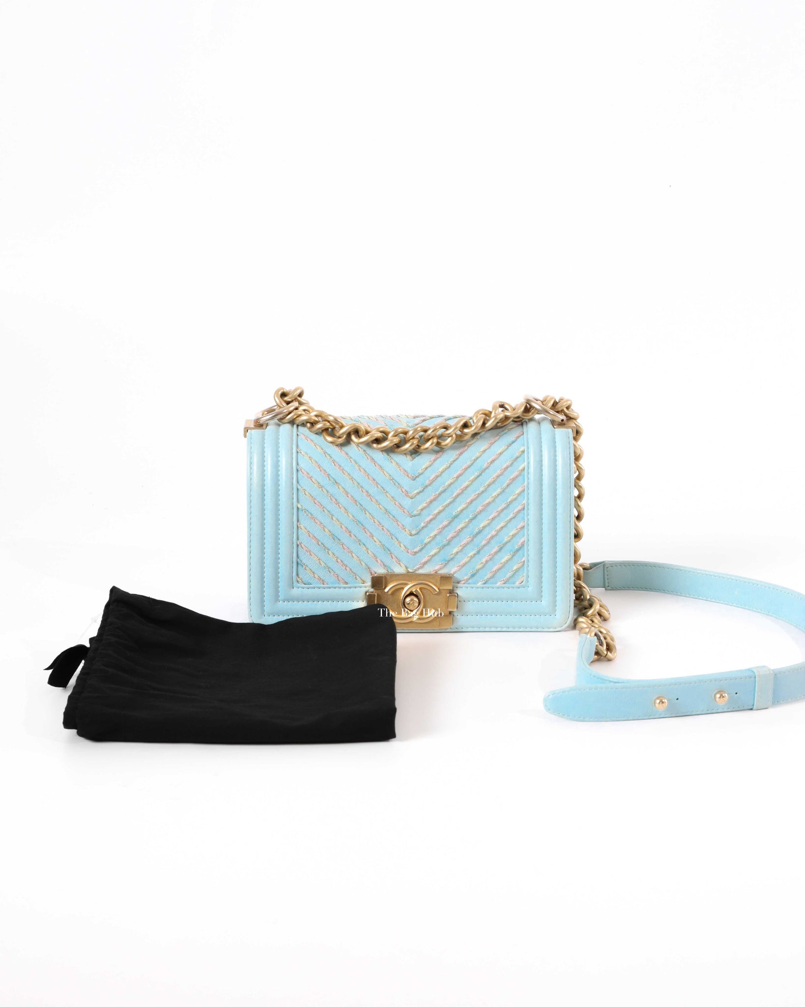 Chanel Light Blue Chevron Embroidered By The Sea Small Le Boy Bag Ghw |  Designer Brand | Authentic Chanel | The Bag Hub