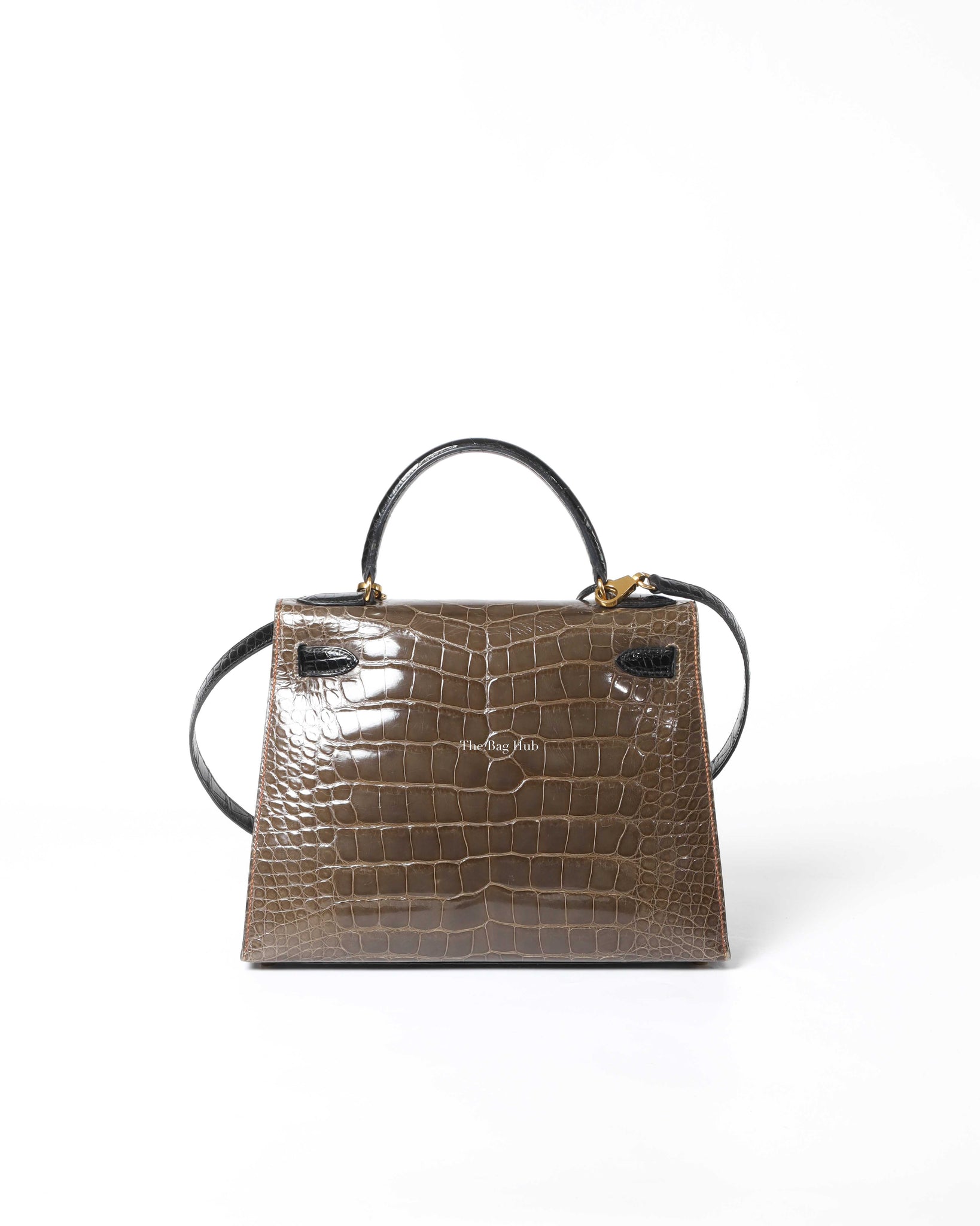 Hermes Vintage Tricolor Crocodile Kelly 28 GHW - 3